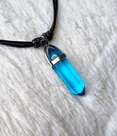 Pendulo pedra água marinha colar ajustável - comprar online
