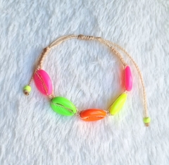 Pulseira/Tornozeleira de búzios coloridos