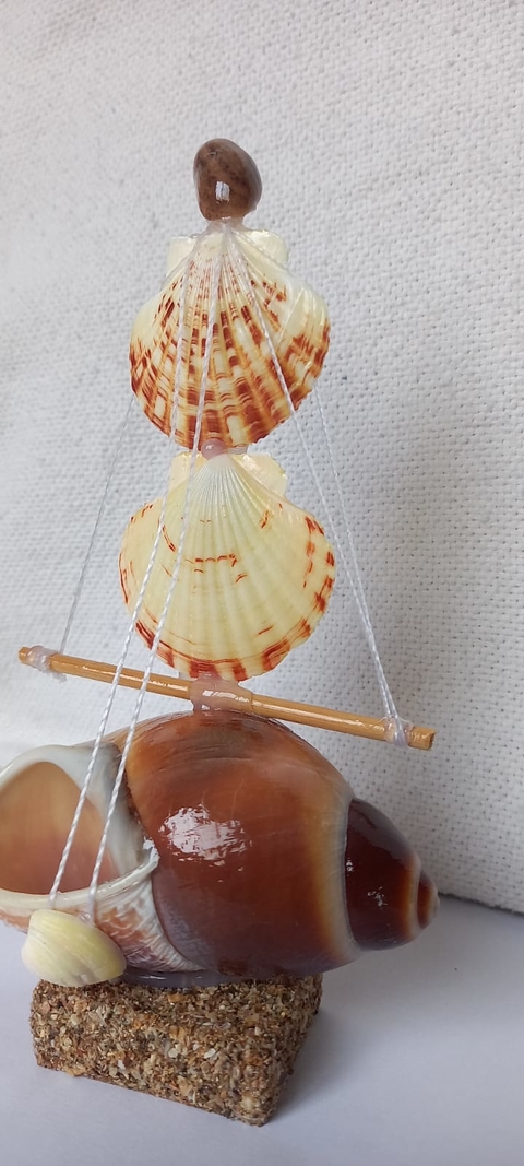 Decoração de conchas do mar Barco