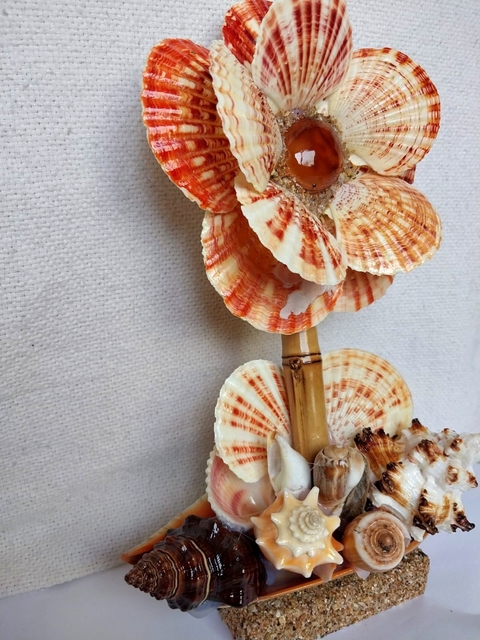Decoração de conchas do mar flor G