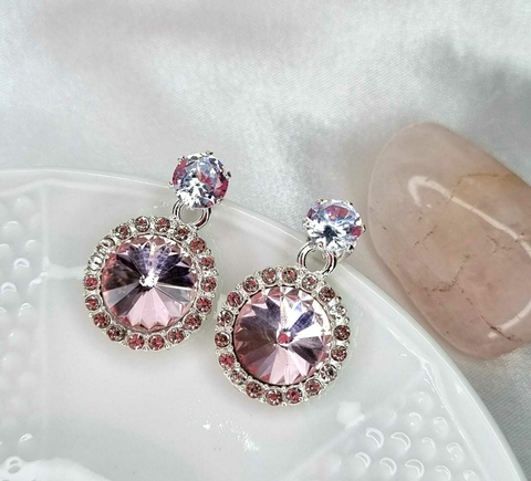 Brincos de zircônia rosa