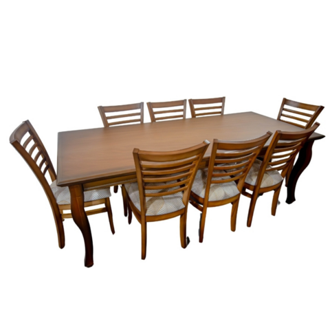 Conjunto Mesa de Jantar e 8 Cadeiras Ripado Horizontal