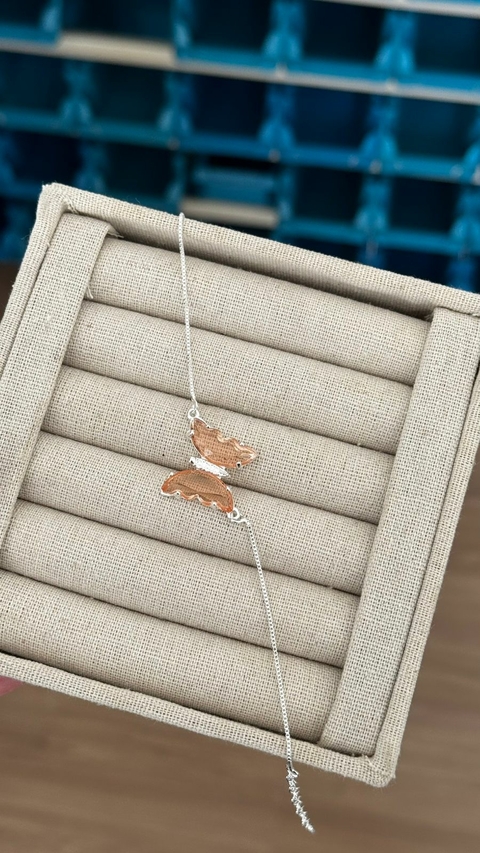 Pulseira Borboleta Champagne