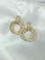 Brinco Círculo Duplo Cravejado Dourado - Lauritha Acessórios