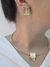 Colar e Brinco Aro Texturizado Dourado