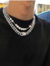 Colar De Corrente De Hip Hop Com Strass De 40 CM