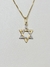 Pingente Estrela de Davi com Ouro Branco