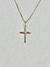 Pingente Cruz + detalhes em Ouro Branco