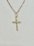 Pingente Cruz + detalhes em Ouro Branco