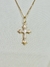 Pingente Cruz + detalhes em Ouro Branco