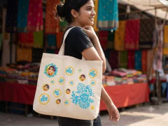 Bolsa Ecobag estampada Hare Krishna