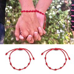 Pulseira 07 nós. Proteção e Sorte. Kit com 02 unidades.
