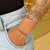 Bracelete Prateado Corações com Pedrinhas - comprar online