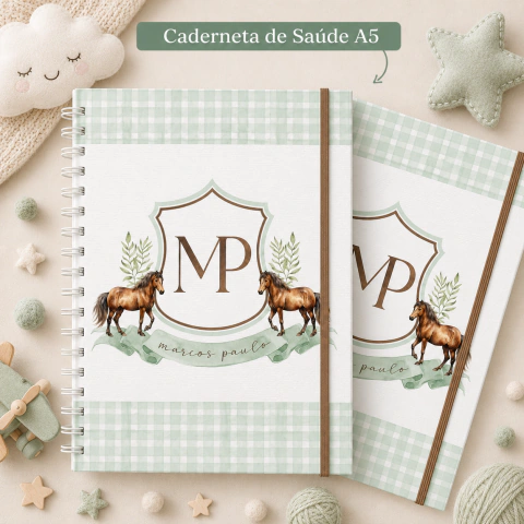 Caderneta Monograma Cavalos