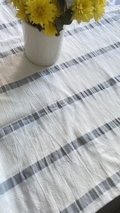 Mantel Venecia rayas gris 1.40x2.20 - comprar online