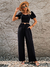 Conjunto Feminino Blusa Cropped Com Calça Alfaiataria - kaulgelis