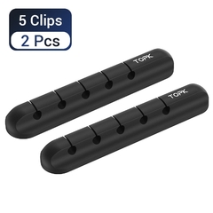 Topk l16 organizador do cabo de silicone cabo usb winder clips de gerenciamento de desktop arrumado cabo titular para o mouse fio de fone de ouvido organizador na internet
