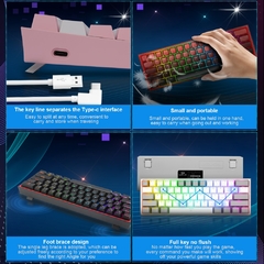 REDRAGON Fizz K617 RGB Mini USB Teclado Com Fio Teclado Gaming Mecânico Interru - loja online