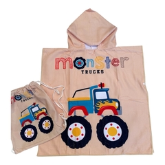 Poncho de toalla con mochilita haciendo juego - comprar online