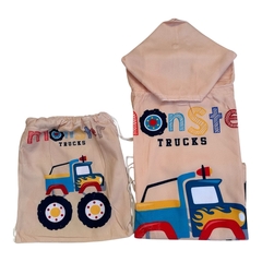 Poncho de toalla con mochilita haciendo juego - comprar online