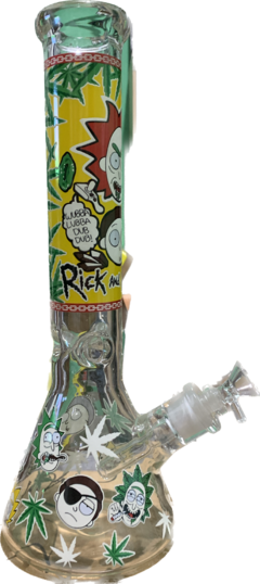 Bong Vidrio Rick and Morty 35cm (brilla en la oscuridad) - KIF