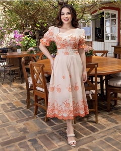 Vestido bordado - Bárbara Moda Evangélica