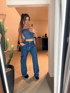 Calça Cargo Jeans - comprar online