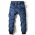 Jeans Cargo de ajuste relaxado com vários bolsos 100% Algodão - loja online