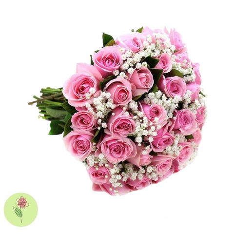 Buquê com 20 Rosas cor de Rosa