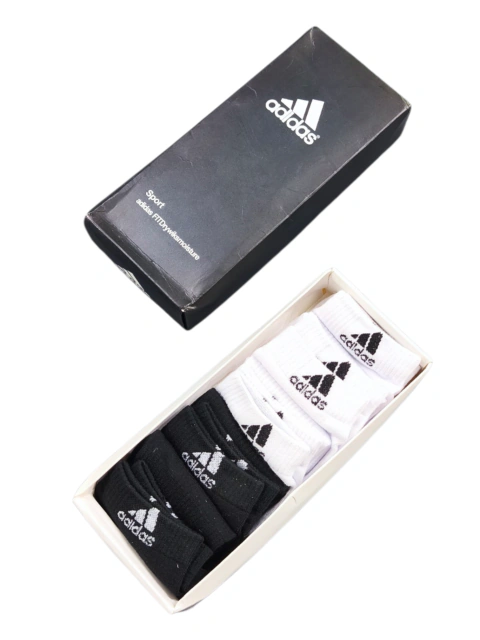 Kit de Meias Esportivas Adidas “White/Black” / Pronta Entrega / Envio Imediato