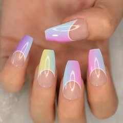 Imagem do Unhas Bailarina Francesa Curtas Gradeint