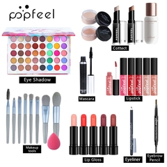 Kits de maquiagem Popfeel para iniciantes tudo em um kit essencial de maquiagem - Mendes Imports