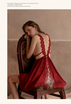 Camisola malha sling rendas lingerie - loja online