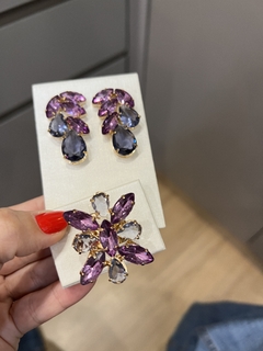 Conjunto Pedraria Uva (Brinco e Anel Regulável) na internet