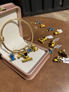 COLAR FEMININO E MASCULINO AZUL E AMARELO - SEMIJOIA - comprar online