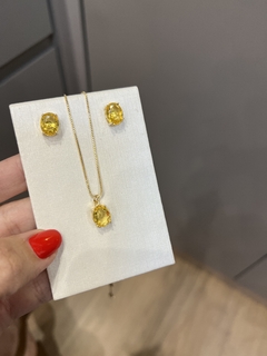 CONJUNTO SEMIJOIA OVAL CITRINO