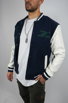 CAMPERA BOMBER "VARSITY" BLUE - comprar online