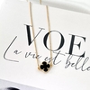 COLAR CLEEF DOURADO - PINGENTE PRETO