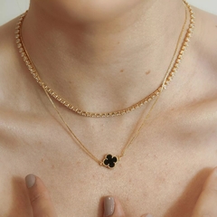 COLAR CLEEF DOURADO - PINGENTE PRETO - comprar online