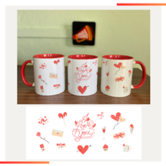 CANECA INTERIOR E ALÇA COLORIDA - I LOVE YOU - Solta O Verbo Store