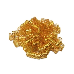 100 unid anel para twist (trança) dourado e prata