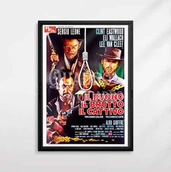 Quadro Três Homens em Conflito Sergio Leone Filme Pôster Placa Decorativa