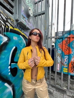 Campera cuero amarilla - comprar online