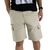 Bermuda Masculino Brim Cargo 6 Bolso adulto Sarja ziper frontal botão e cós para cinto