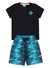 Conjunto infantil de manga algodão com short Tactel