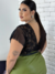CROPPED DE RENDA PLUS SIZE LILY PRETO - Divinna Plus