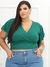 CROPPED PLUS SIZE CANELADO COM MANGA FLARE