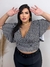 CROPPED PLUS SIZE CANELADO COM MANGA FLARE