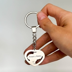 Llavero Corazón Calado Plata 925 - Acero - comprar online
