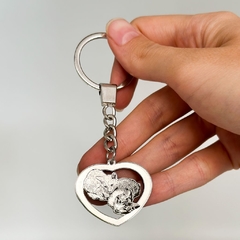 Llavero Corazón Calado Plata 925 - Acero